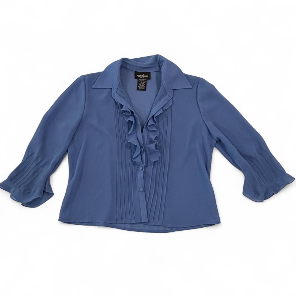 Vintage pleated ruffle top